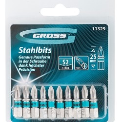 Комплект битове PH1 х 25 mm, 10 бр. GROSS 11329
