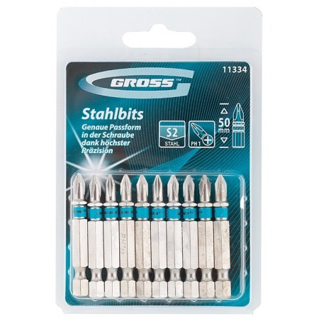 Комплект битове PH1 х 50 mm, 10 бр. GROSS 11334