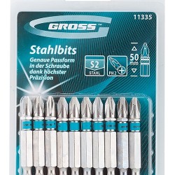 Комплект битове PH2 х 50 mm, 10 бр. GROSS 11335