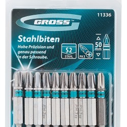 Комплект битове PH3 х 50 mm, 10 бр. GROSS 11336